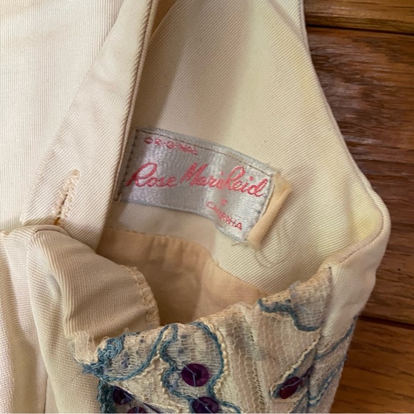 Vintage Rose Marie Reid sequin floral lace pin up one piece 1950s swimsuit - Picture 8 of 11